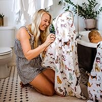 Vista 30 de Little Unicorn Toalla de baño con capucha de alta calidad, mezcla de algodón absorbente y rizo Tamaño más grande, 1-6 años (Adobe Checker)