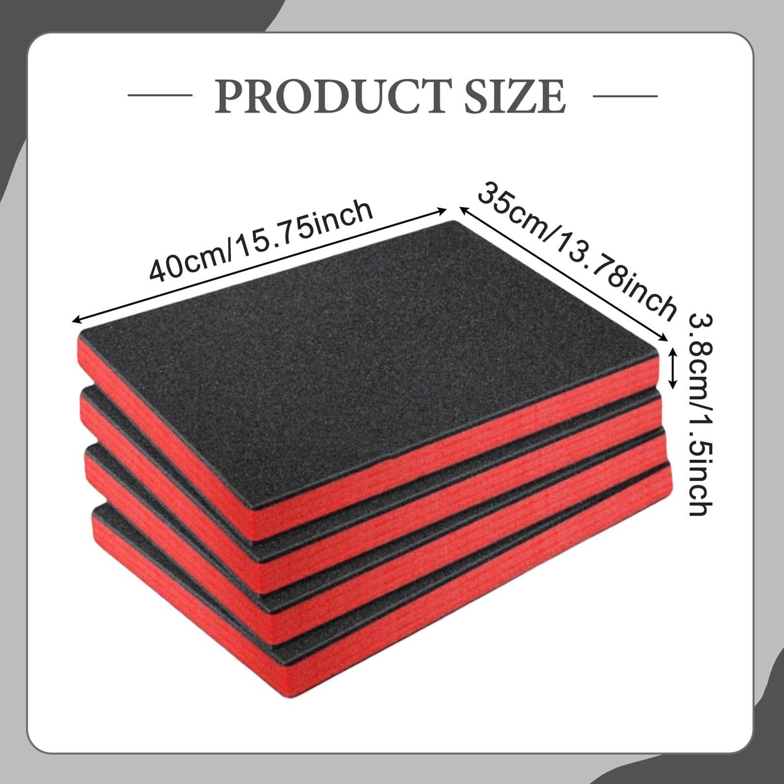 Generic 4 Pièces Inserts En Mousse Doublure de Boîte à Outils Feuilles de Calage Organisateur de Rangement En Mousse EPE Découpable Adapté pour La Protection, 40 Cm X 35 Cm X 3.8
