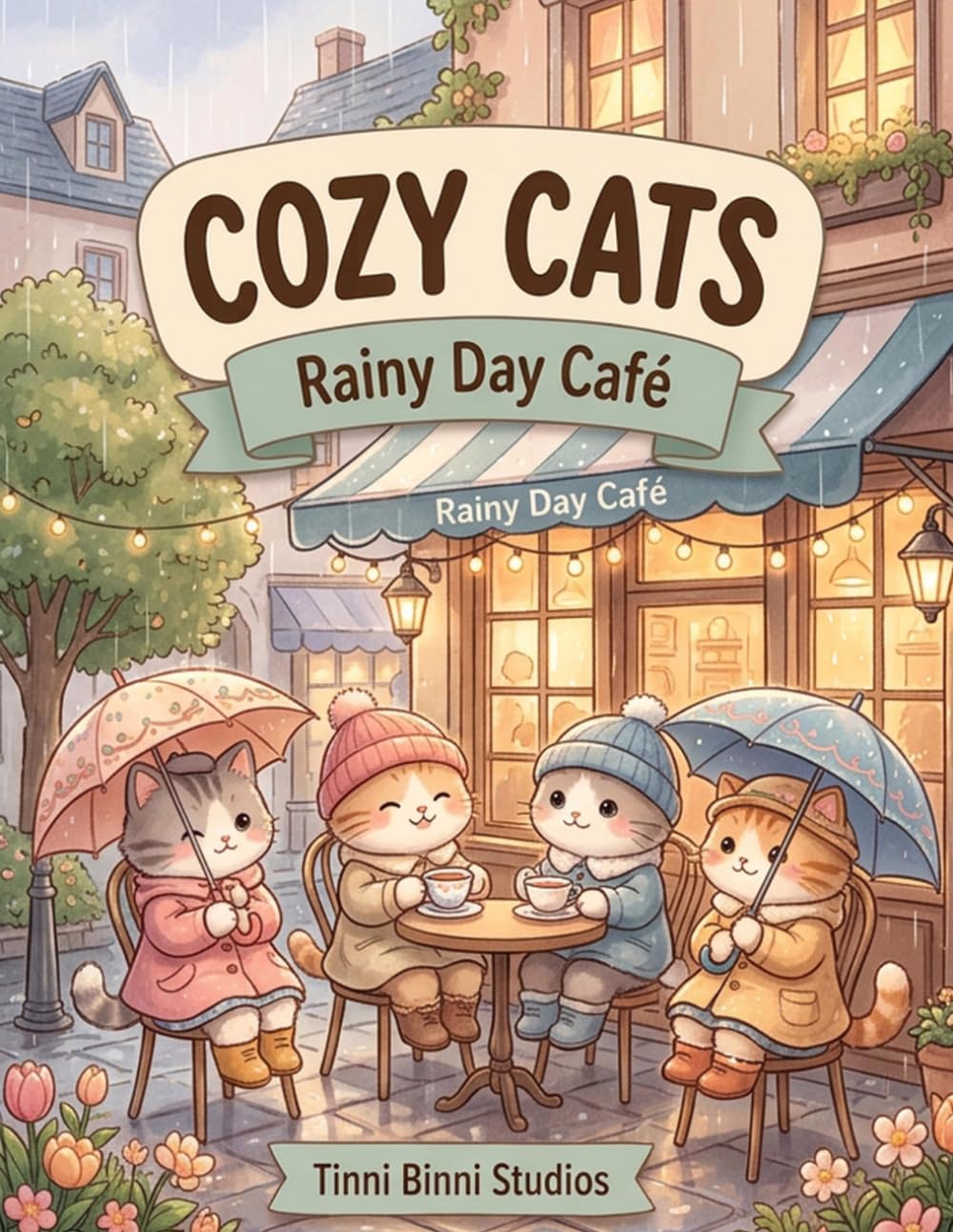 Cozy Cats Rainy Café Days: Bold and Easy Coloring Book Featuring Cute Cozy Cats, Rainy Cafés, Warm Drinks, Cozy Bookstores, Relaxing Indoor Moments, ... Hygge Vibes (Cozy Cats Coloring Collection)