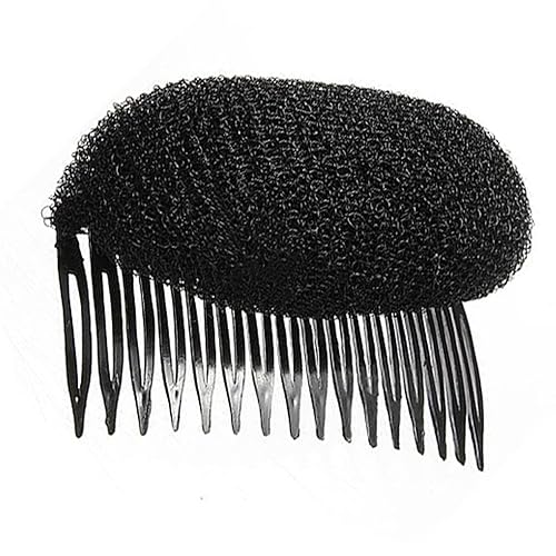 Estilizador de pelo para mujer, volumen Bouffant Beehive Shaper Bumpits Bump Foam On Clear Comb Navidad (negro)