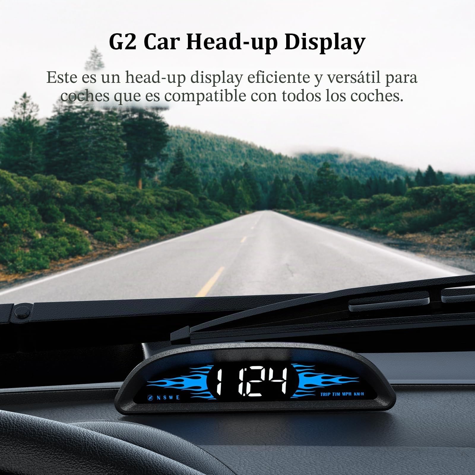 Velocímetro GPS para coche, mostrando velocidad, velocímetro, recordatorio de velocidad y recordatorio de conducción de fatiga, compatible con todos los coches, pantalla frontal