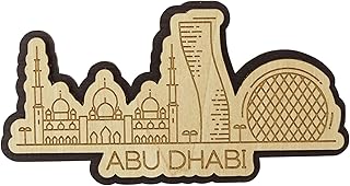 Printtoo Souvenir Collectibles Abu Dhabi City Of Dubai Engraved Wooden Fridge Magnet