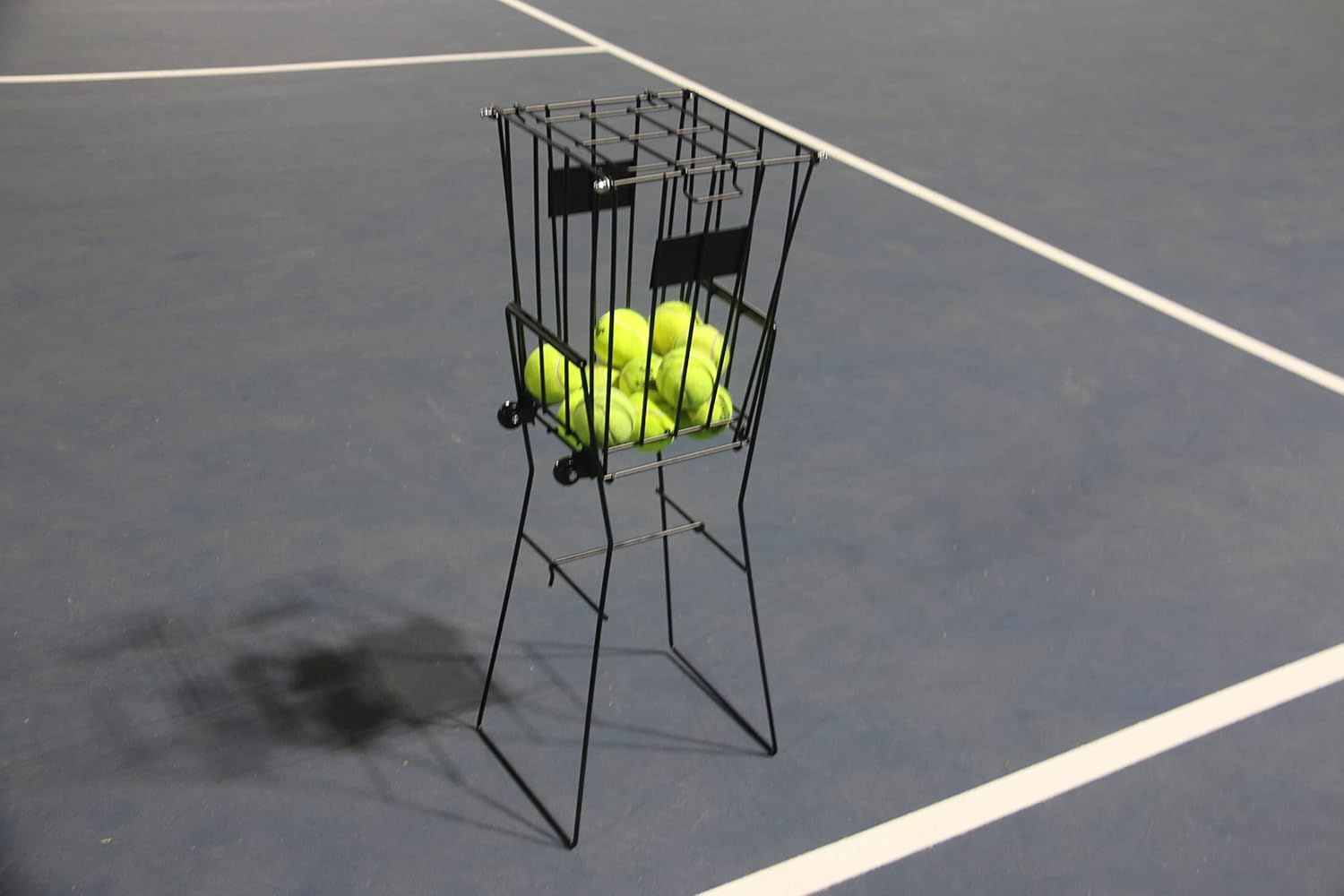 Tennis Ball Hopper with Wheels for Tennis Coaches Players Schools Clubs, Tennis Court Equipment/Accessory (75 Balls Capacity)