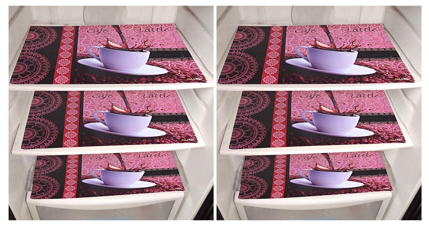 Kuber Industries PVC 6 Pieces Reversible Fridge Drawer Mats (Multi)-CTKTC28234,Standard