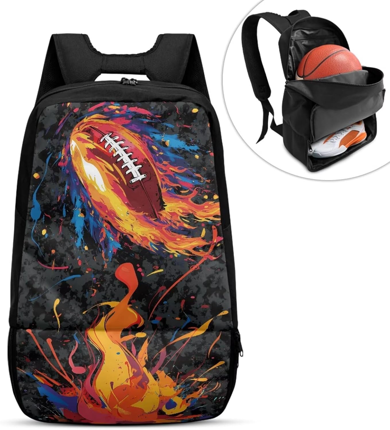 Ball Backpack for Boys Lightweight Gym Bags with Shoe Compartment Sport Equipment Bags for Teens Guys Men