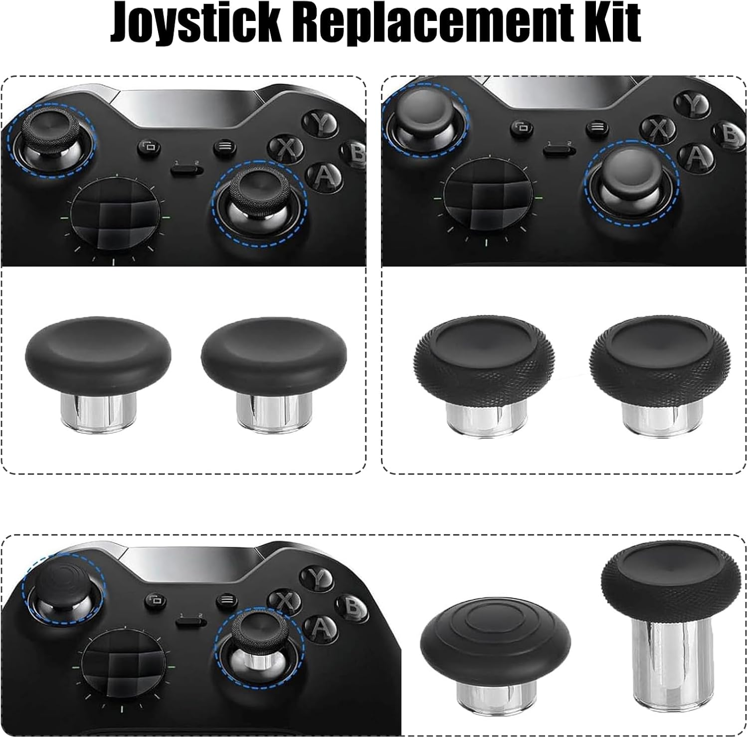 13 in 1 Metal Thumbsticks for Xbox Elite Controller Series 2 Accessories Kit For Xbox One Elite Series 2 Controller For Xbox Controller Elite Elite Series 2 Controller Paddles Trigger Buttons
