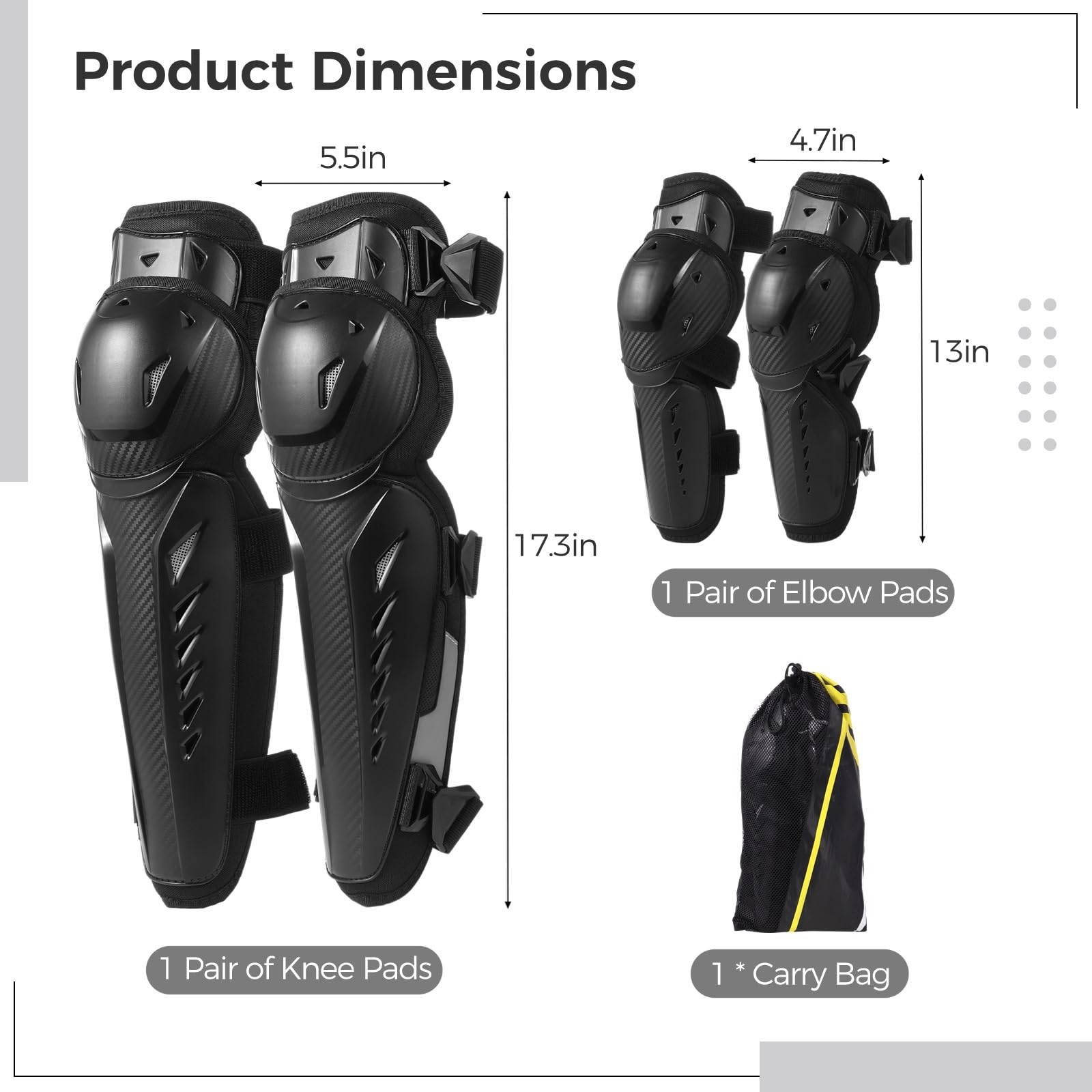 4 rodilleras y coderas ajustables para motocicleta con carcasa dura y forro amortiguador para ciclismo, patinaje, esquí, motocross