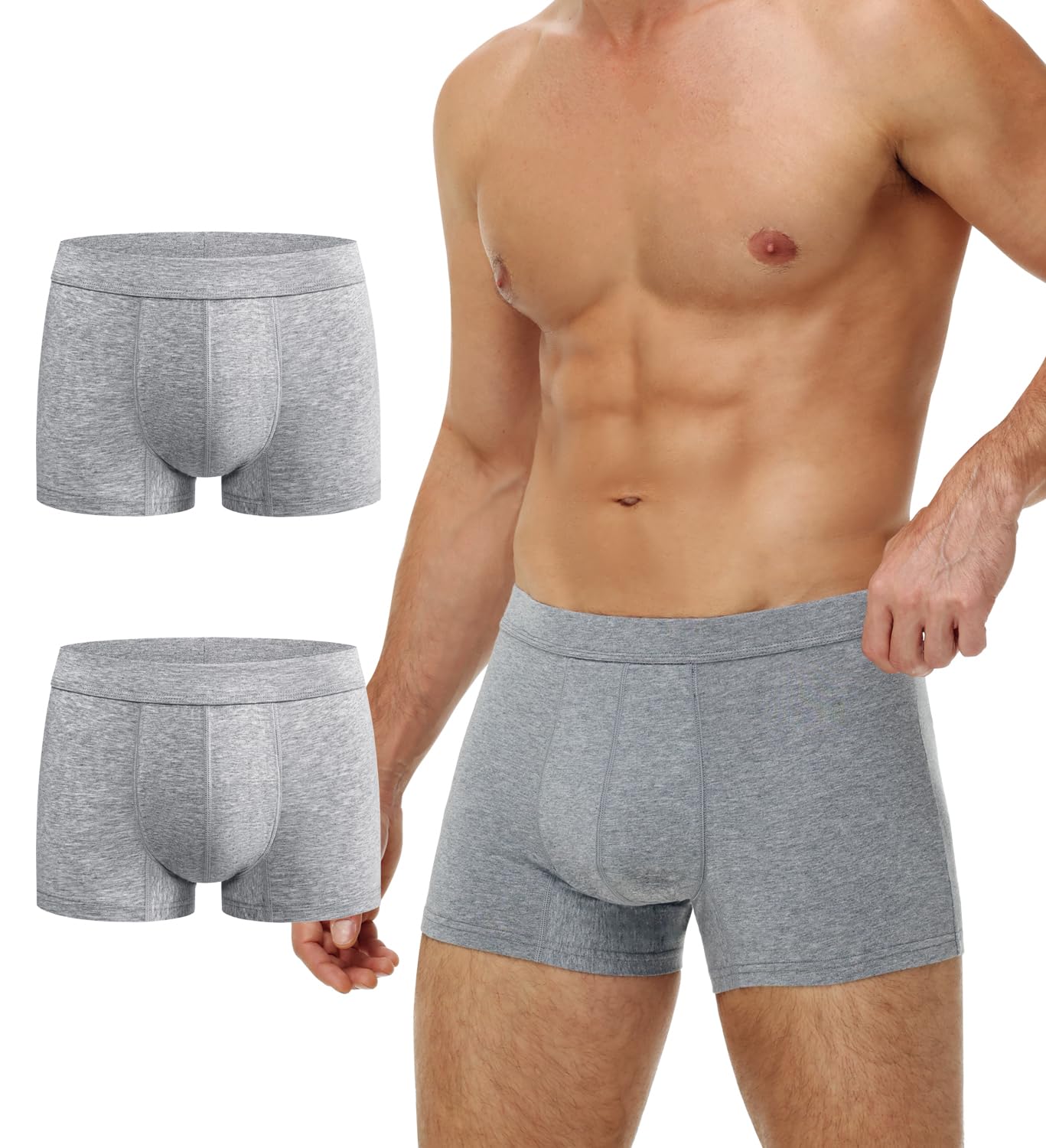 Battewa Cotton Incontinence Underwear for Men Light Protective Boxer Brief Leak Proof Underwear for Bladder Leakage 50ml