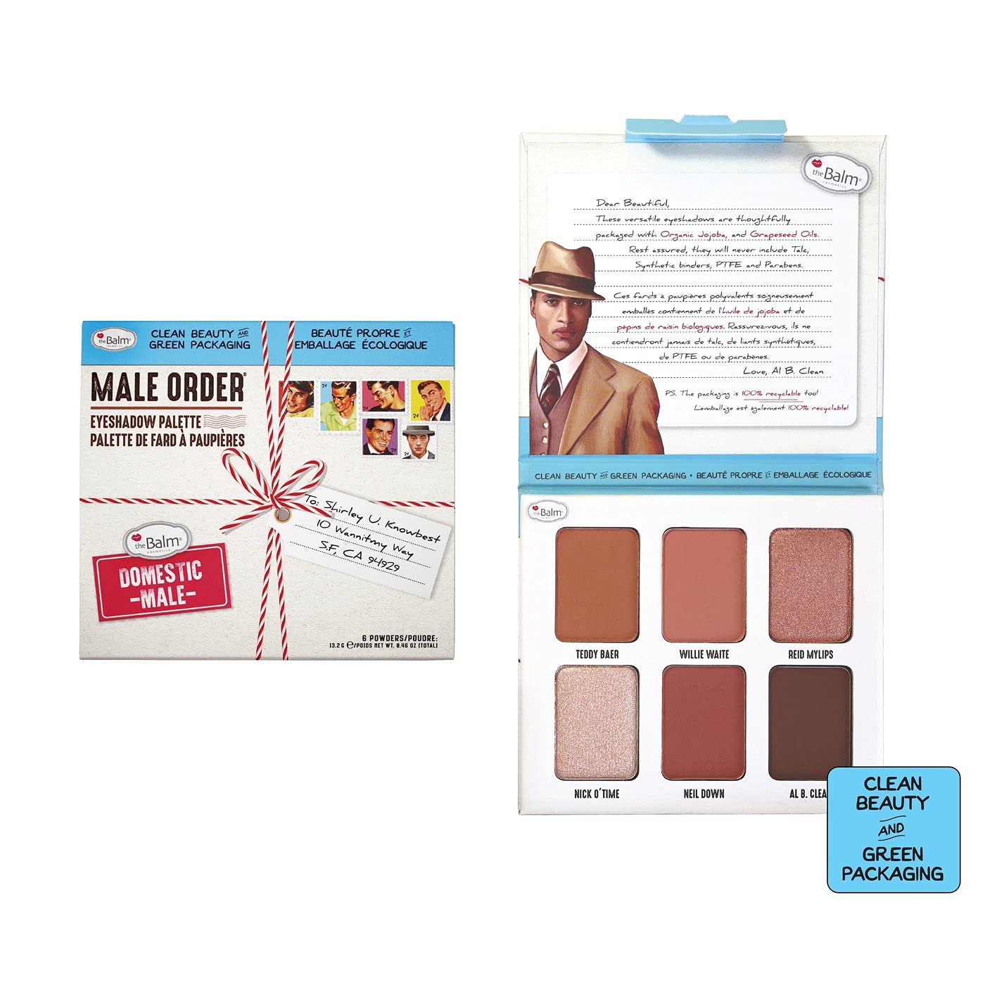 theBalm Eyeshadow Palette Lidschatten DOMESTIC MALE 13.2 g Hellbraun