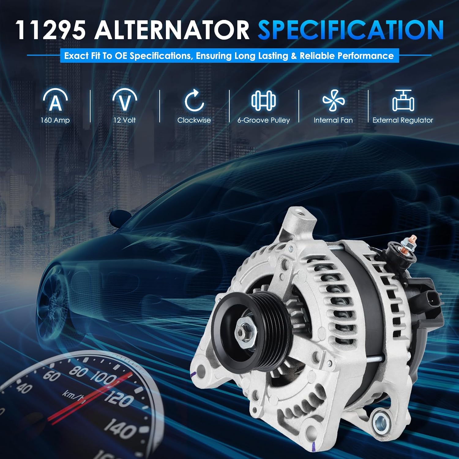 11295 Car Alternators Fit for Dodge Grand Caravan, for Chrysler Town & Country 2008-2010, Voyager, for Jeep Wrangler, for V-W Routan 3.3L 3.8L Automotive Replacement Alternators 7B0903015