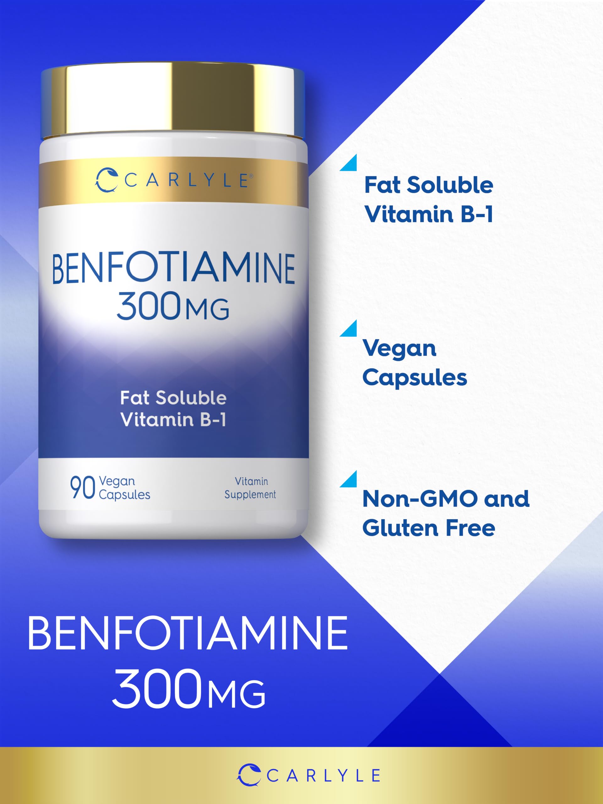 Carlyle Benfotiamine 300mg | 90 Capsules | Fat Soluble Vitamin B1 Thiamine — Amazon image 4