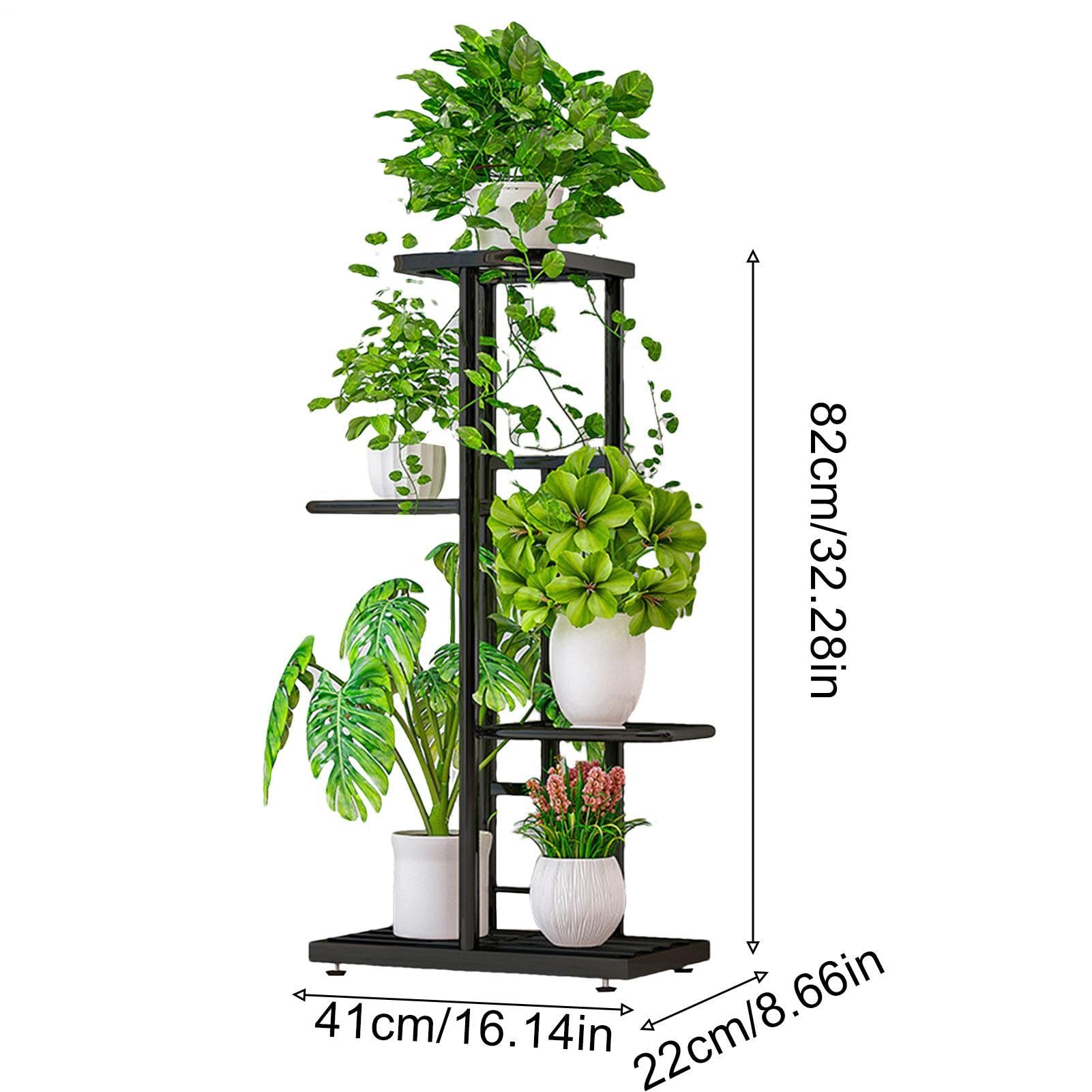 Supporto Portavasi Da Esterno Scaffale Portafioriere In Metallo A 4 Ripiani | Portavasi per piante Per Interni Ed Esterni Giardino Patio Balcone Pavimento E Angolo Soggiorno
