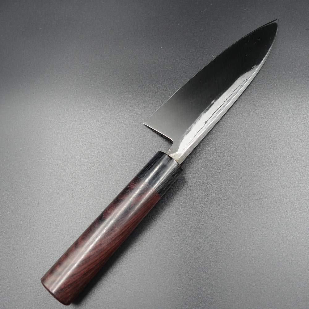 仙助 包丁 出刃 ダマスカス 安来鋼白紙２号 165mm 紫檀シノギ柄 仙助 包丁 出刃 ダマスカス 安来鋼白紙2号 165mm 紫檀シノギ柄