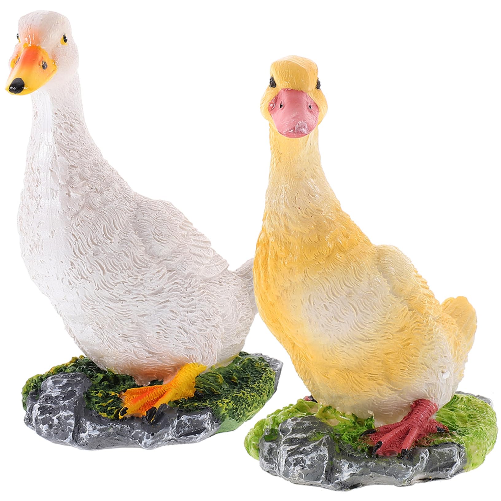 Statues de jardin en résine Kisangel : lot de 2 figurines réalistes pour étang