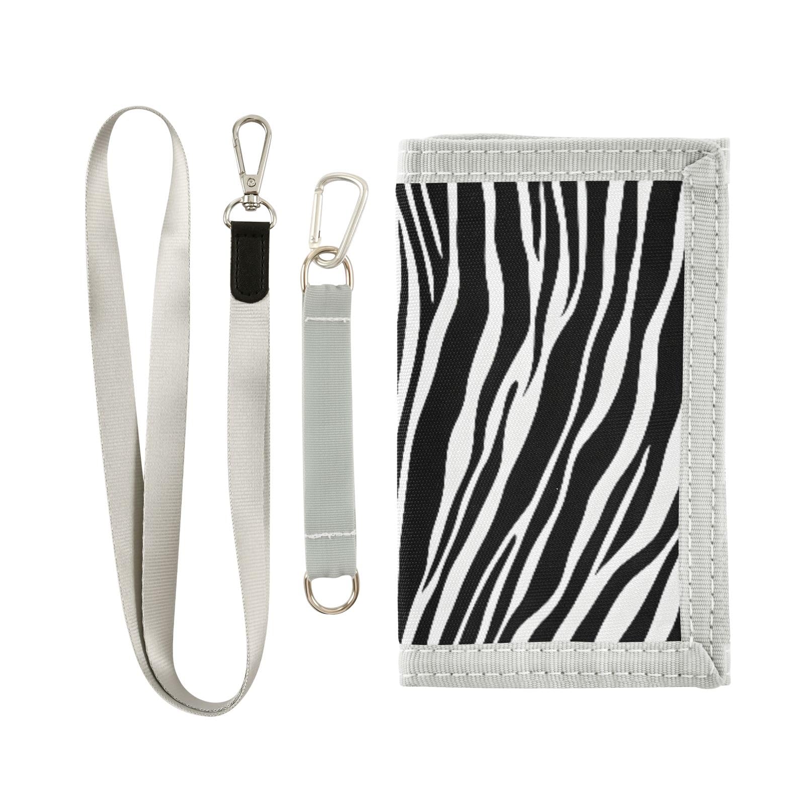 ALAZA Kids Wallets for Boys Girls Toddler Trifold Wallet Children Small White Black Zebra-stripe with Zipper Coin Pocket
