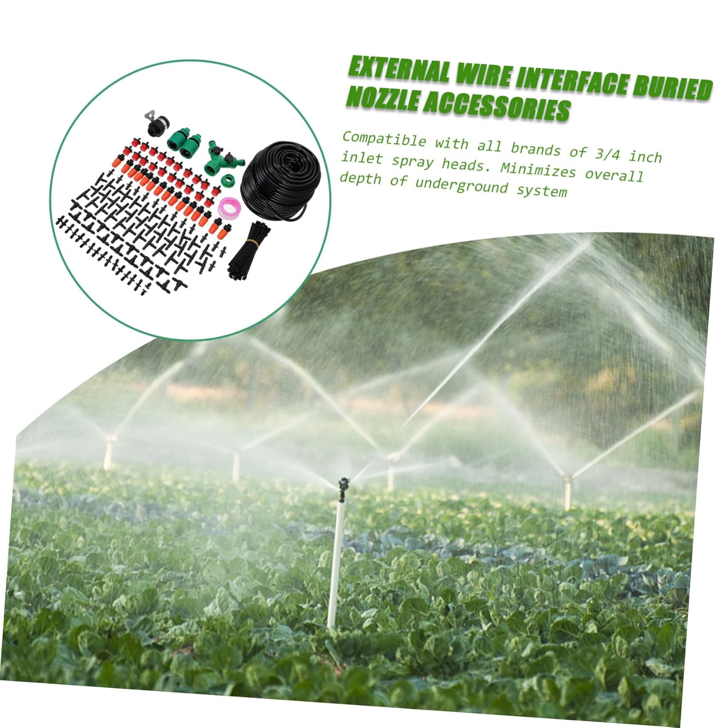 Drip Irrigation Kit Garden Watering System with Misting Sprinkler Portable Plastic Drip Emitter Tool for Outdoor Garden Hose Connectors and Efficient Humidification