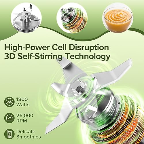 Miniatura 2 de Licuadora, licuadoras para cocina con jarra de 68 oz y taza para llevar, batidora de encimera de 26000 RPM para batidos, trituración de hielo,