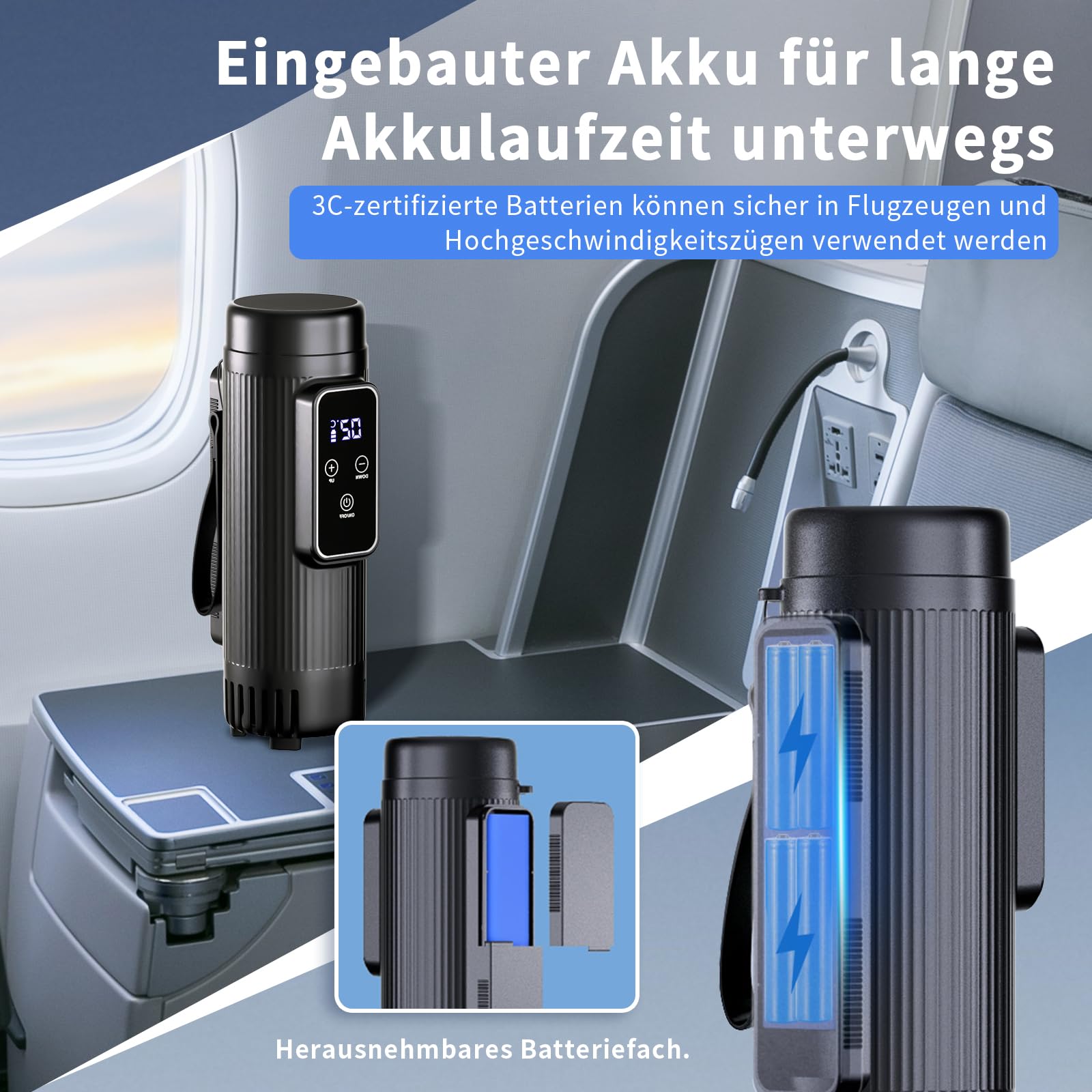 Insulina, borsa frigo portatile con 2 batterie, refrigerante per auto, viaggi, casa, borsa termica medica