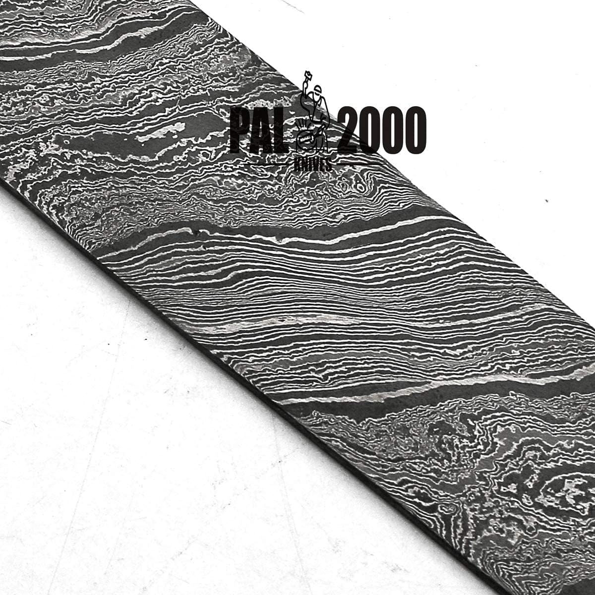 PAL 2000 KNIVES Billetta di Damasco per la fabbricazione di coltelli - Barra Black Line Twist 38 cm x 7 cm x 2mm 9994