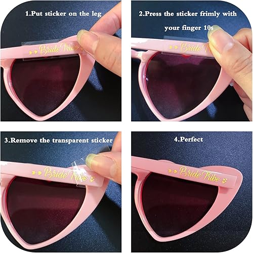 Miniatura 6 de 12 Pcs Heart Sunglasses Bachelorette Party, Bridal Shower Favors Bride Tribe Love Glasses Wedding Supplies