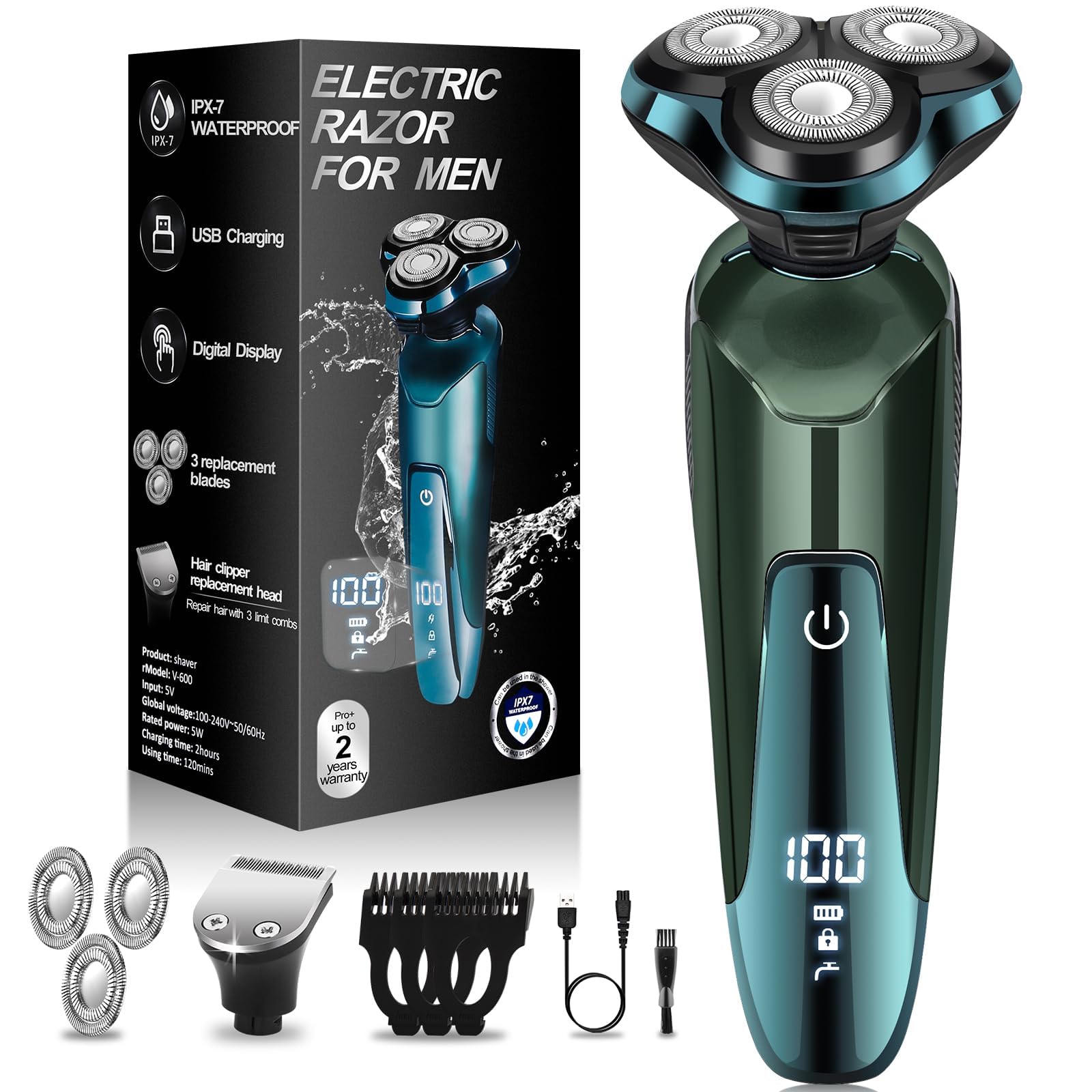 Electric Razor for Men Mens Razors for Shaving face LED Display Rechargeable Blades Electric Shavers