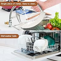 Vista 7 de Cuchillo Mezzaluna de 8.7 pulgadas con tabla de cortar de madera, cortador de ensalada de acero inoxidable, cortador de pizza, cuchillo basculante