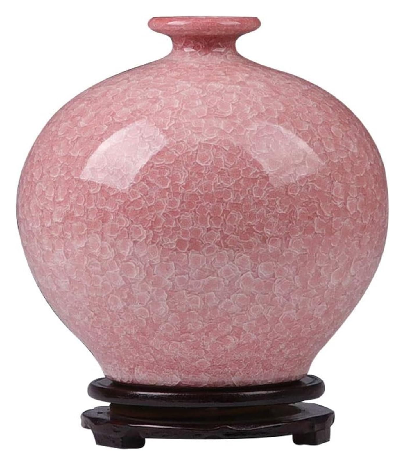asdchZen Vase Ceramic Flower Vases Ceramic Vase, Pink Fishtail Vase With Base, Chinese-Style Living Room Ornaments Flower Arrangement, 10.2 Inches High