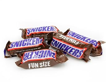FUN SIZE Chocolate Candy Bars 1 lb Anti Melt Pack, Individually Wrapped (26 Pieces), Bulk, Snack-Size Format, Crunchy Peanuts & Smooth Caramel