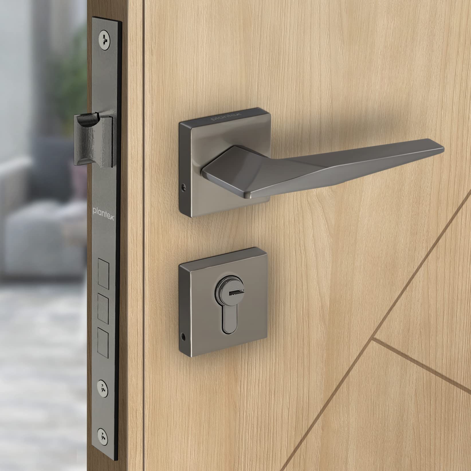 Plantex Triple Security Door Lock for Home/Main Door Lock Set with 3 Years of Warranty/Mortise Lock for Door with Brass Lock Body & Cylinder(7083-Satin Black) (B0BFLDQYBK) Amazon Price History, Amazon Price Tracker