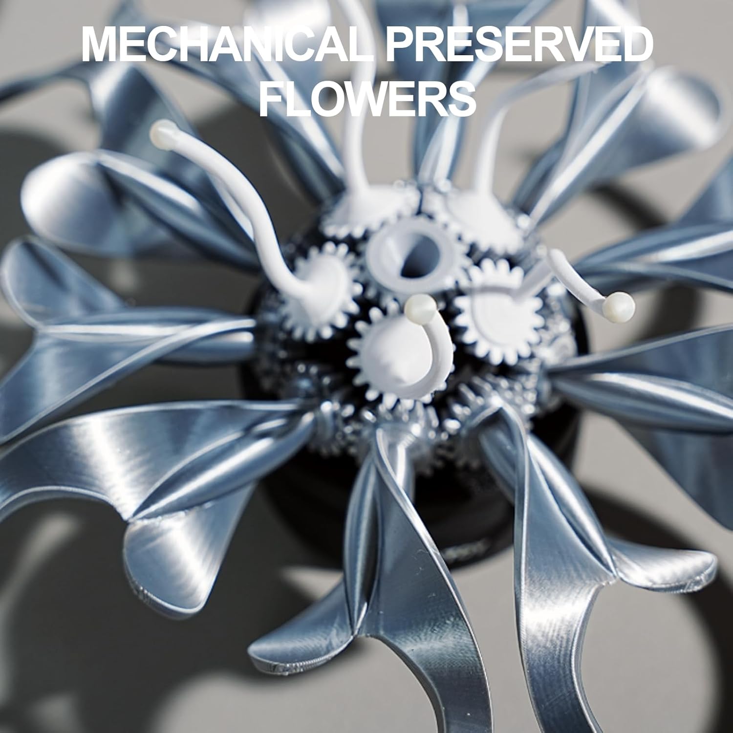 Preserved Arts for Desktop, Mechanical Preserved Flowers for Desktop, Multiple RGB Lighting Effects, Kinetic Gear Sculpture, with Remote Control/app, Wall-mountable, Kinetic Sculpture Desktop