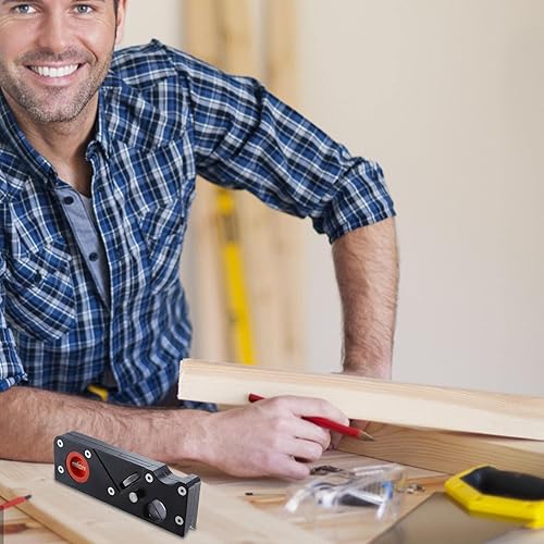 Miniatura 3 de Plano de esquina  Plano de bloque de 45  Herramienta de aplanamiento de esquina de borde con localizador auxiliar, cepilladora de chaflán de mano