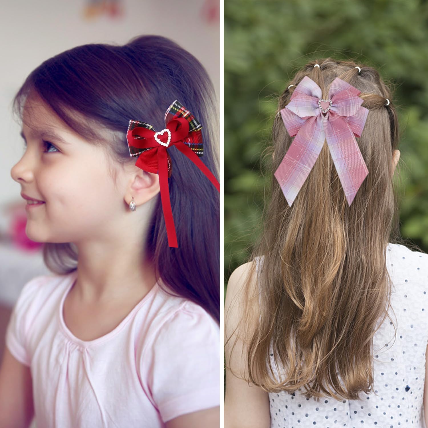 2 Pieces Of Bow Hairpins And 2 works Of Butterfly Ribbon Heart-Shaped Hairpins, Ele Hairpins, Cute Hairpins, Hair Accessories - Image 4