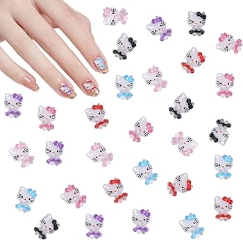 2点目以降100円引き‼️キティ★ネイルパーツ★8パーツ★リボン★紫 7438017580.jpg