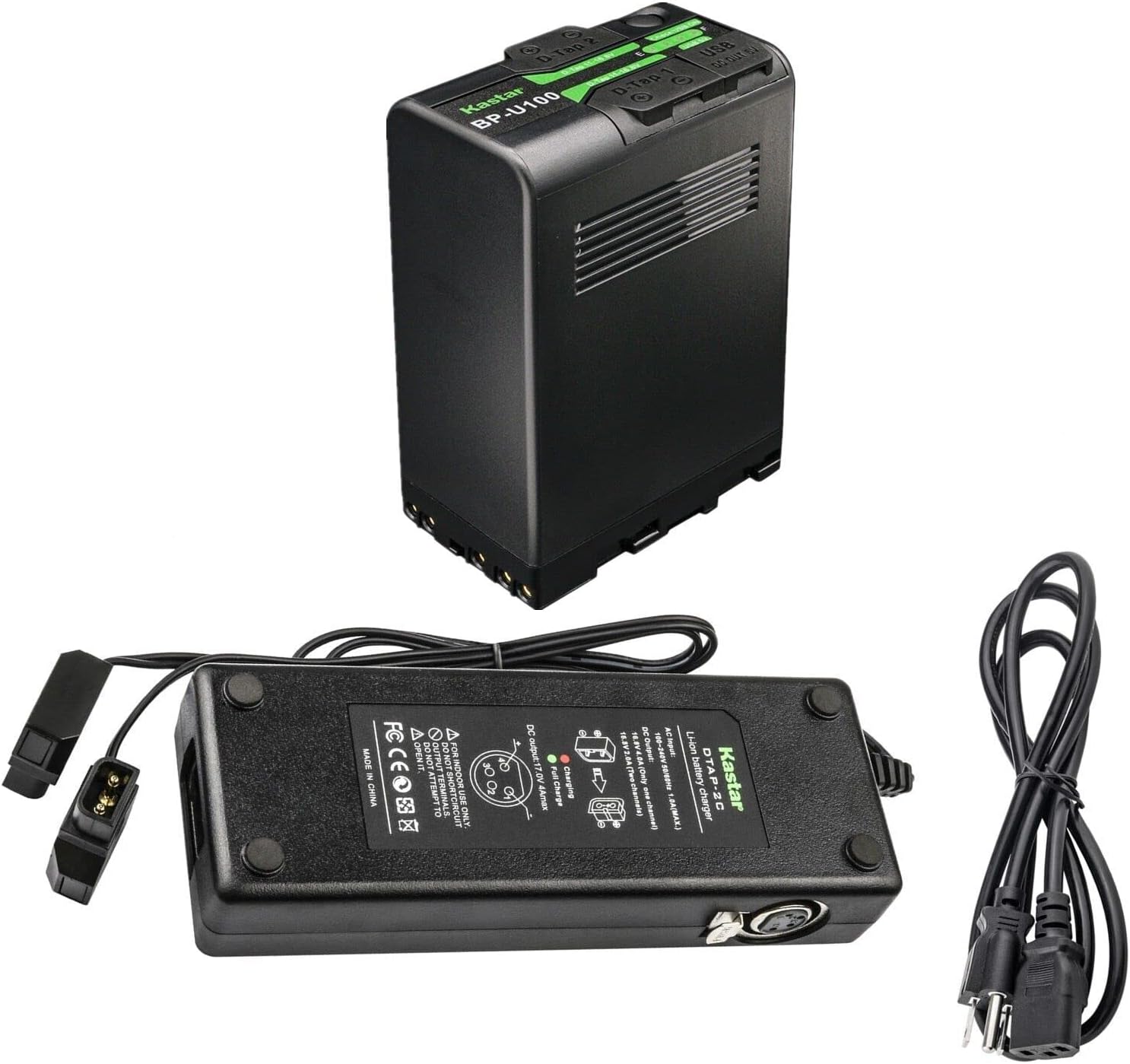 Kastar BP-U100 Battery 1 Pack and Dual D-Tap Charger for Sony HD422, PHU-60K, ILME-FX6, PXW-FS5, PXW-FS5K, PXW-FS5M2, PXW-FS7, PXW-FS7K, PXW-FS7M2, PXW-FS7M2K, PXW-FX6, PXW-FX9 XDCAM, PXW-FX9K Camera