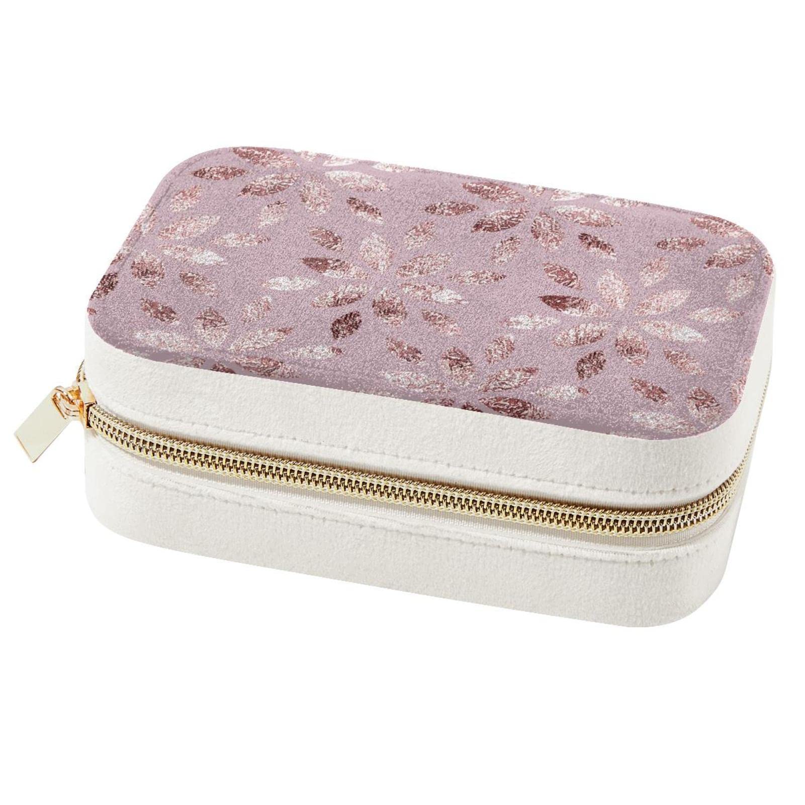 Boîte à bijoux de voyage fleur argentée, écrin raffiné pour précieux colliers