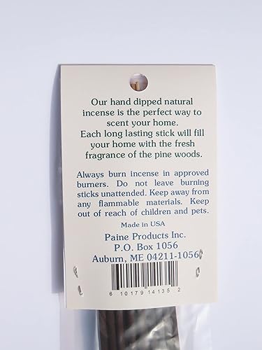 Miniatura 3 de Paine's - 20 varillas de incienso natural bañado a mano de 11 pulgadas de largo, fabricado en Estados Unidos (abeto azul)