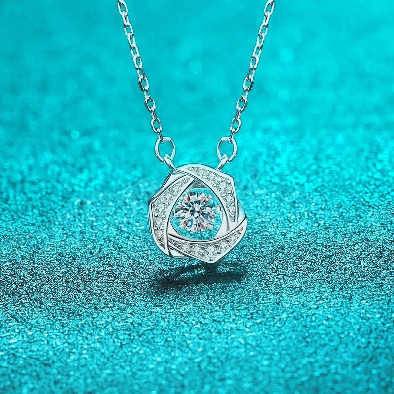 Pendentif moissanite s925 fini les bijoux ternes collier cœur battant