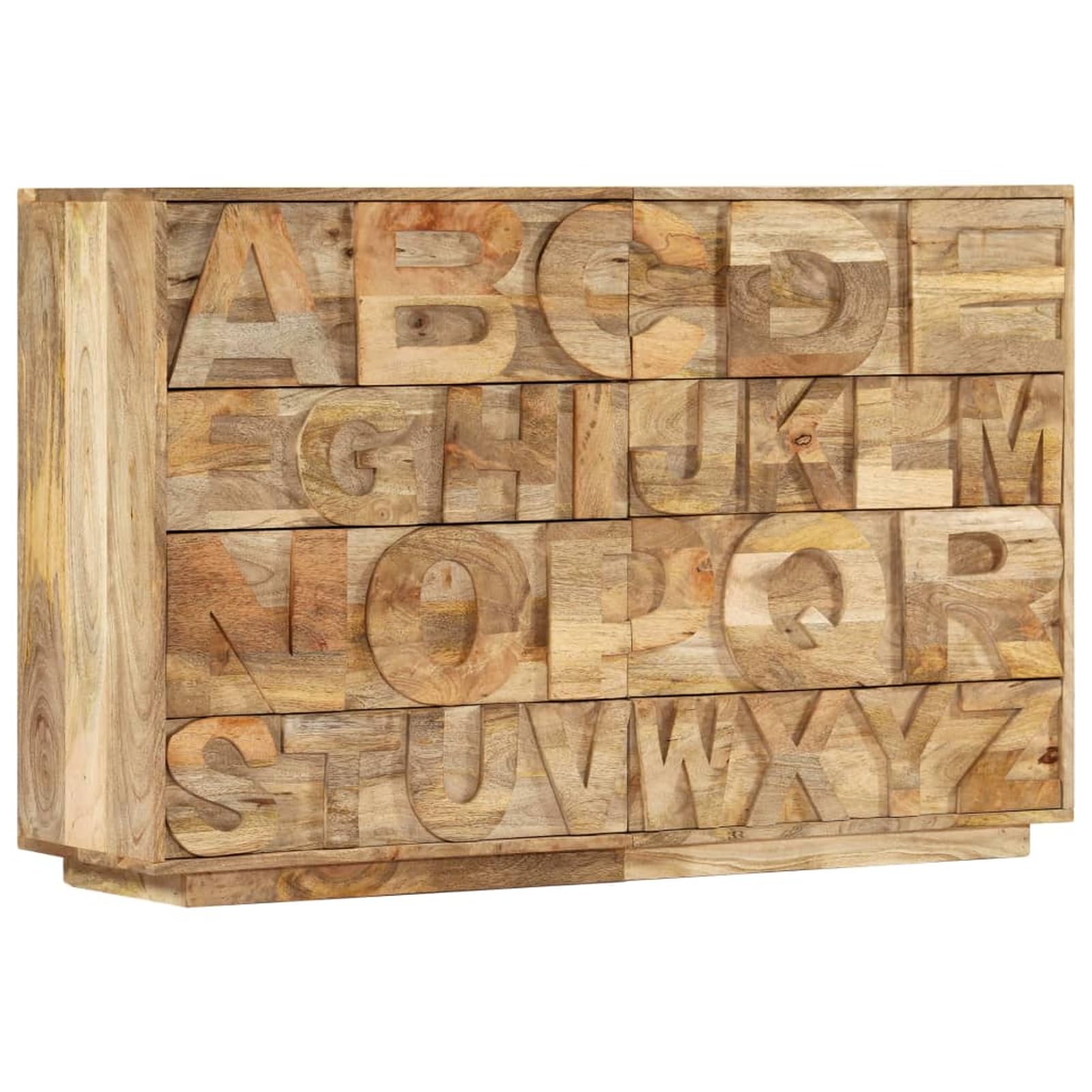 Homgoday ABC-Schrank mit 6 Schubladen 120x35x79 cm Massivholz Mango küchenmöbel Model247712