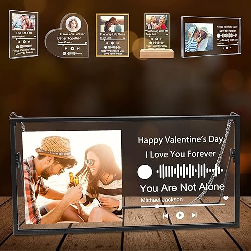 Miniatura 21 de Canción acrílica personalizada con foto personalizada con placa de música transparente Spotif QR, cubierta de álbum de acrílico personalizada, Base