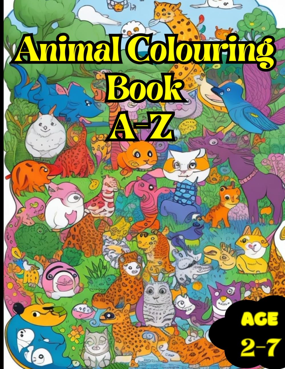 Alphabet Animals Coloring Book: A-Z Animal Illustrations for Kids | Ages 2-7 | Boys & Girls: Explore the Animal Kingdom: A-Z Coloring Book for 2-7 ... Alphabetical Fun for Learning and Creativity