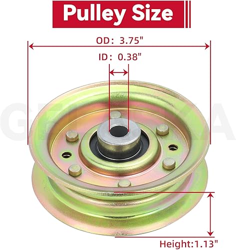 Miniatura 3 de GELASKA Paquete de 2 poleas 173437 que reemplazan a Craftsman 131494 Polea tensora 165888, Husqvarna 532173438, 532173437, 532165888, 597025001,