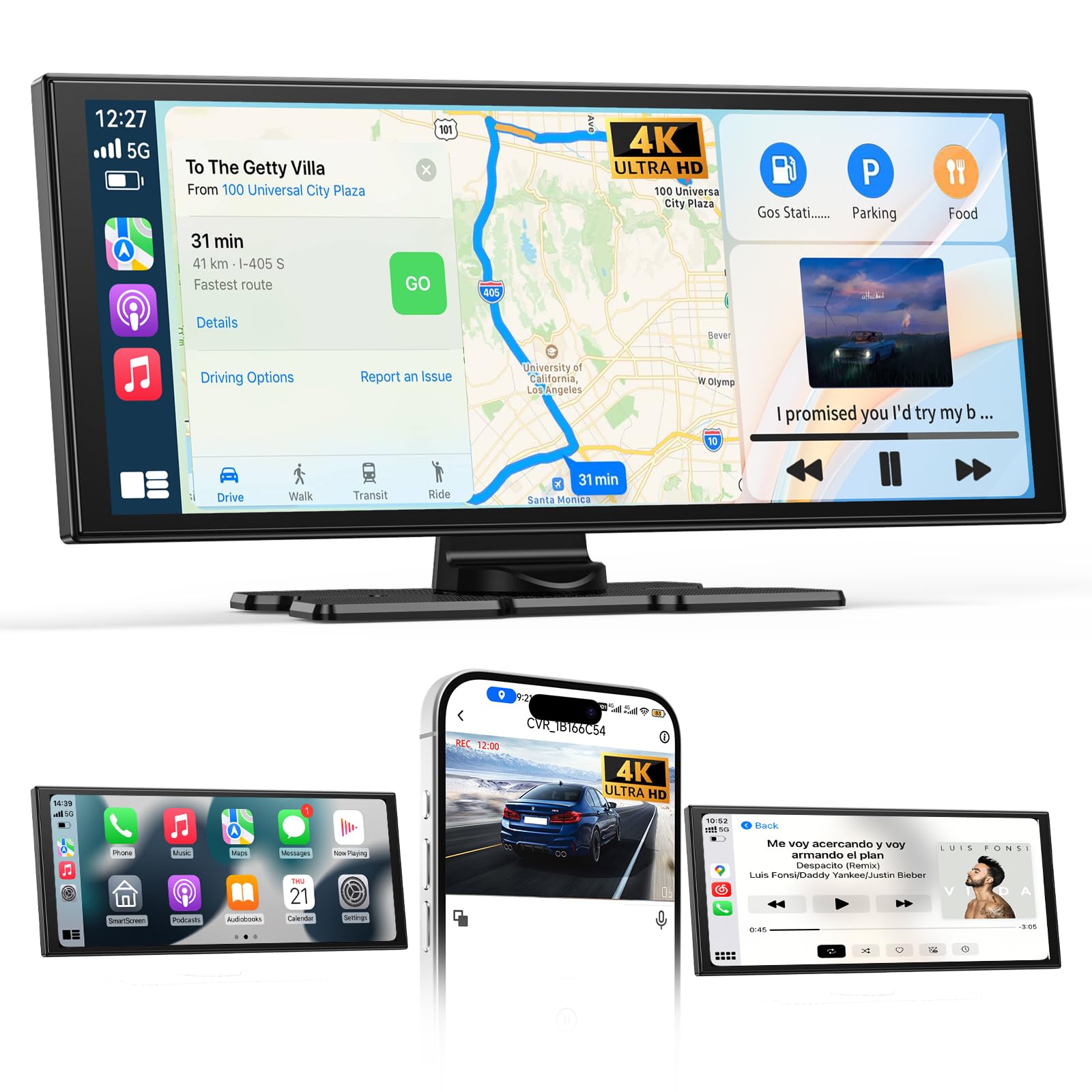 11,5 Zoll Carplay Display Android Auto mit Navigation 4K Dashcam Rückfahrkamera Bluetooth IPS Touchscreen