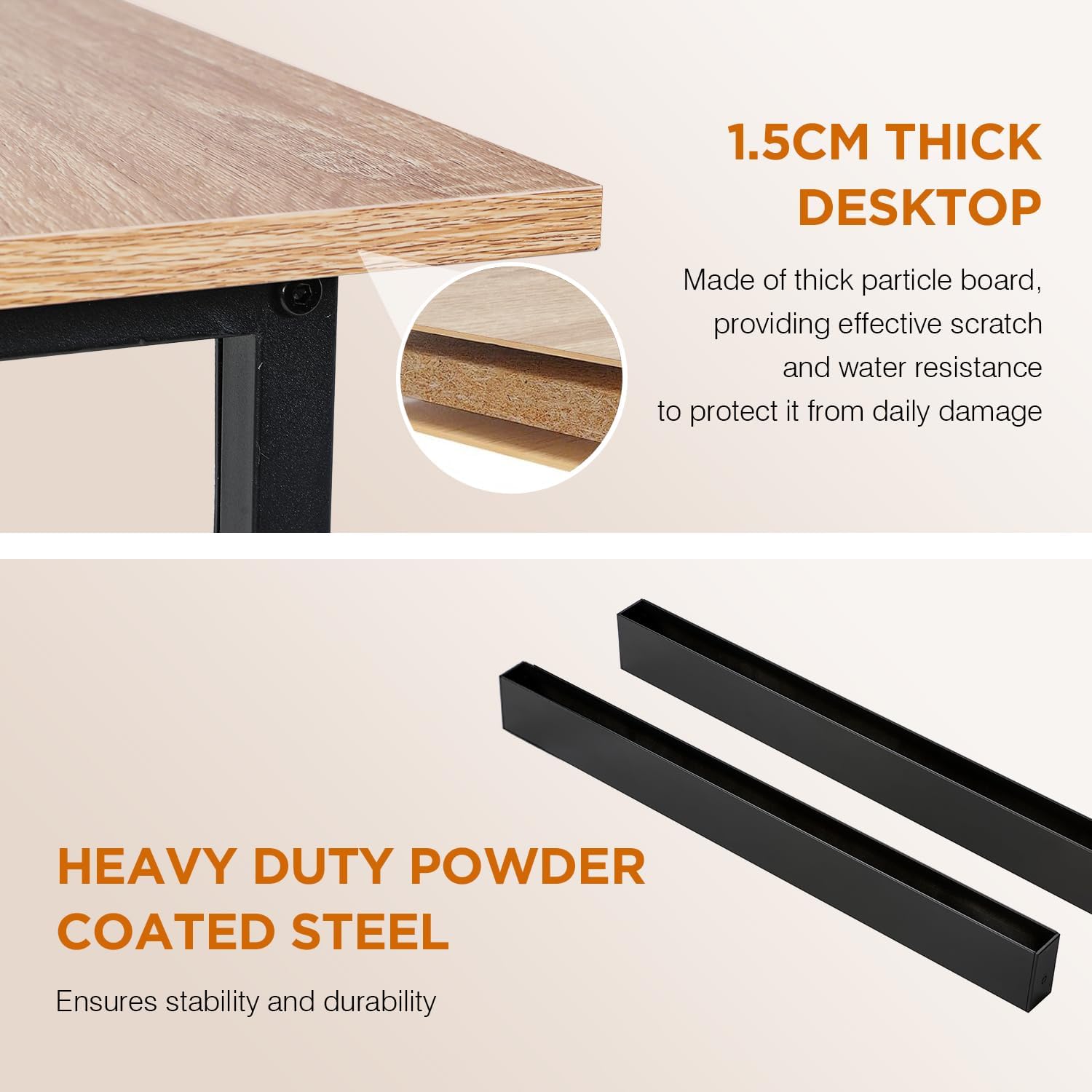 Nature Adjustable Height Melamine Veneer Computer Desk