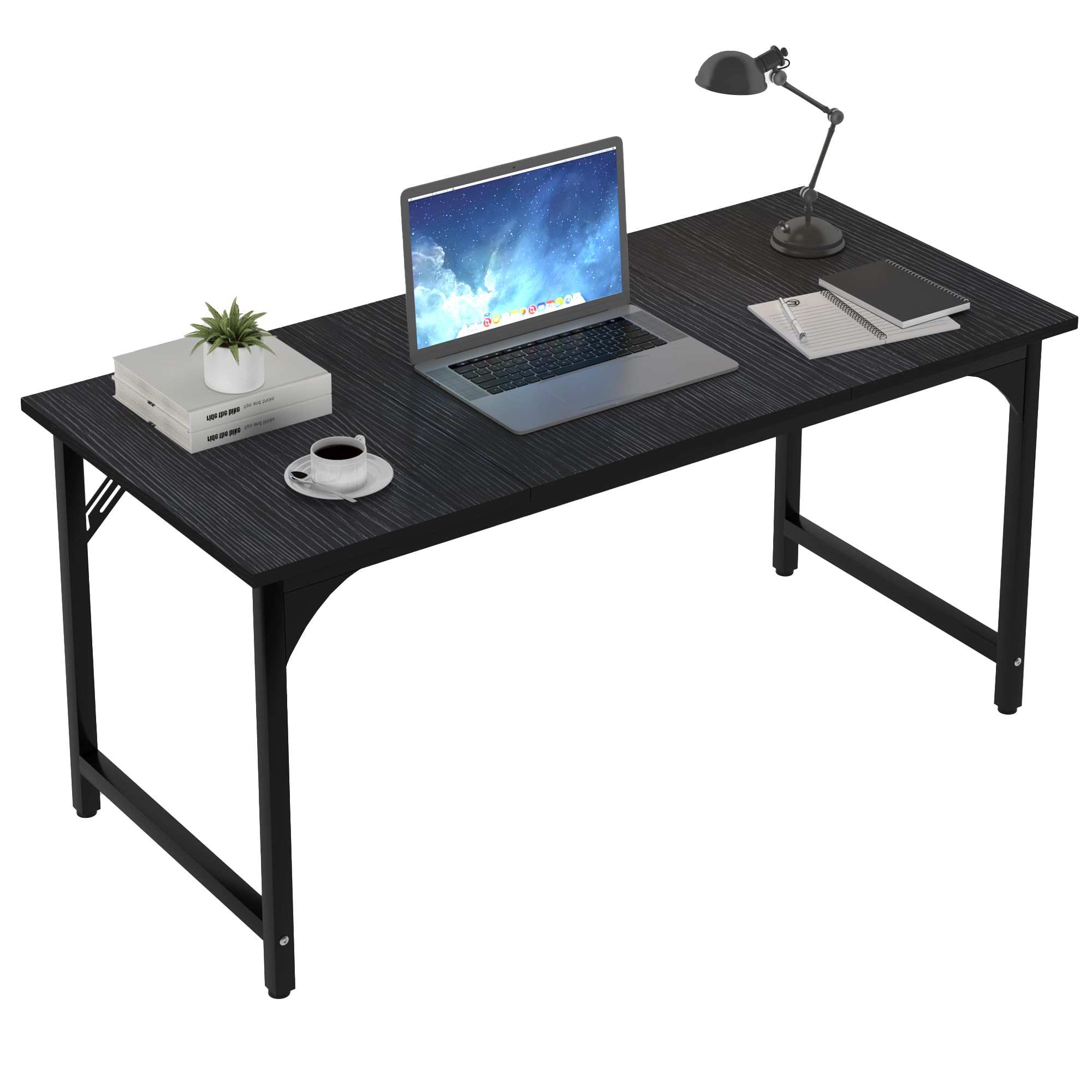 AZN Computer Desk, Office Desk 55'', Computer Desk for Work Study Writing Gaming, Office Desk w/ 24in Wide Desktop & Large Legroom, Home Office Desks w/Waterproof & Scratch-Resistant Surface