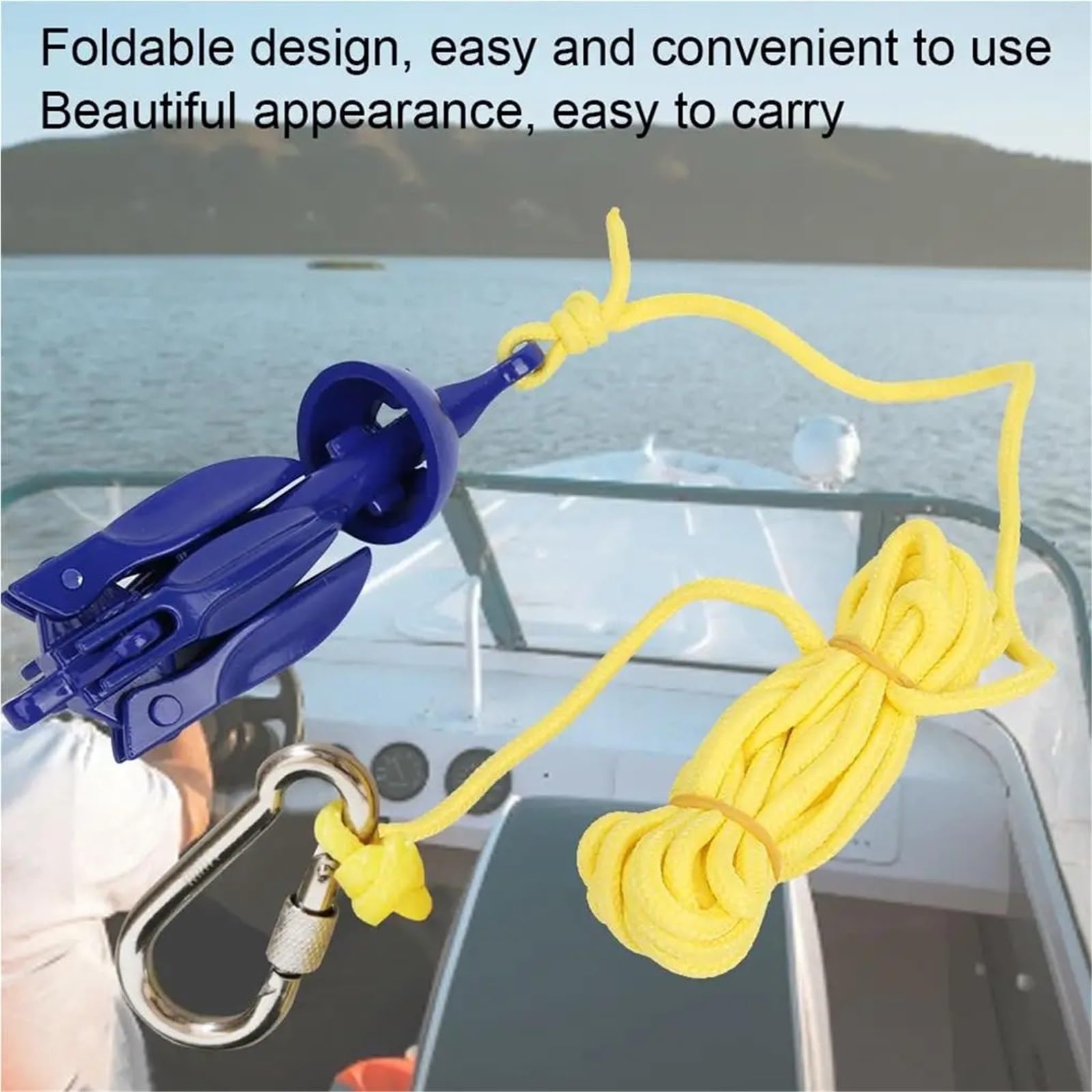 Festmacherleine, Aluminium faltbares Schlauchboot Kanu Seil Schnalle Kit Zubehör
