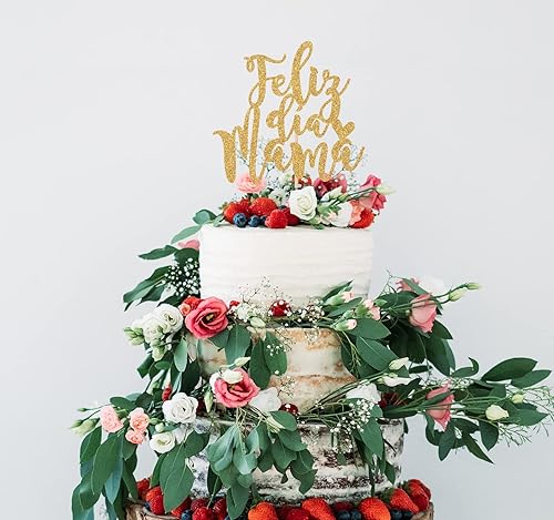 Miniatura 4 de Decoración para tartas de Feliz Dia Mama con purpurina dorada, decoración del día de la madre, mejor mamá de todos los tiempos, suministros para