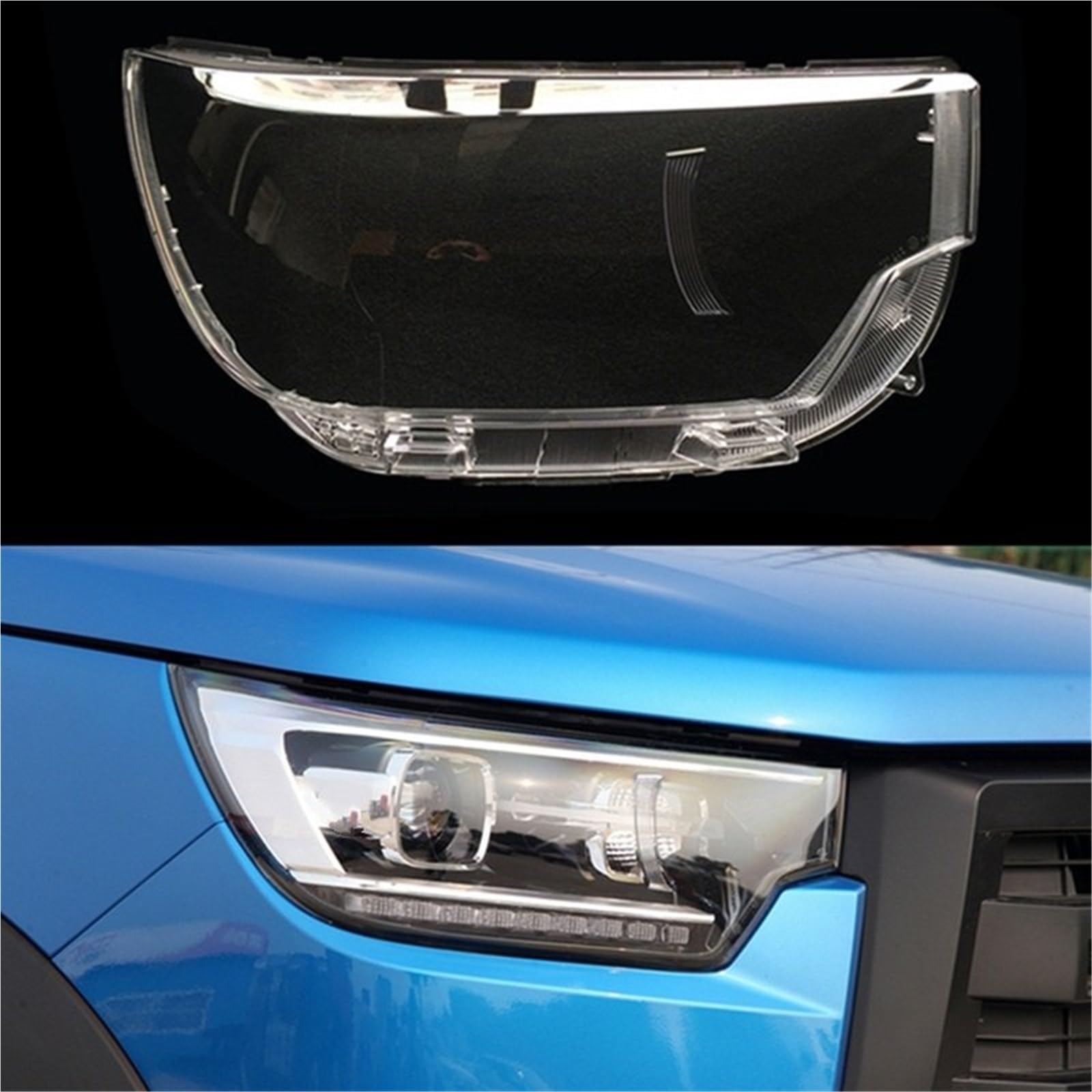 lampa przezroczysty klosz Klosz lampy przedniej reflektora samochodu przezroczysty pasuje do osłony reflektora Jac Shuailing T8 2018-2022 Nakładki na lampy samochodowe(Right)