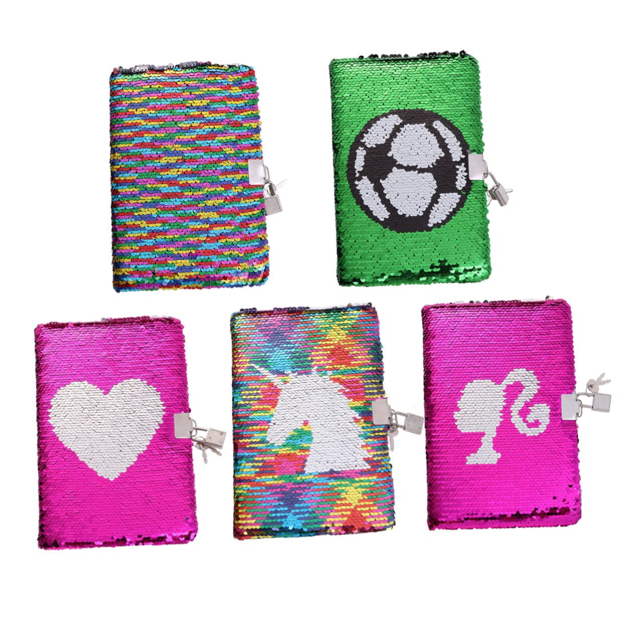 STOBOKFootball Journal Notebook for Boys Sequins Notebook With Lock Lining Football Kit The Office Stationary Diary