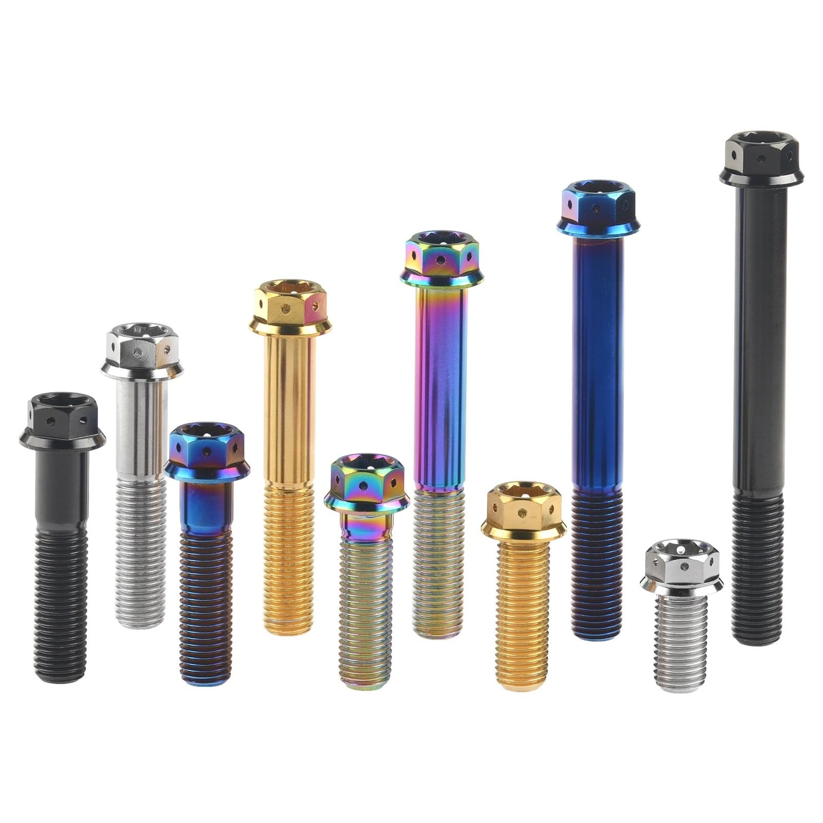 Tornillo De Brida De Titanio M6 Torx Para Moto - Colores Plata, Oro, Azul, Negro - Largos 10 A 50mm