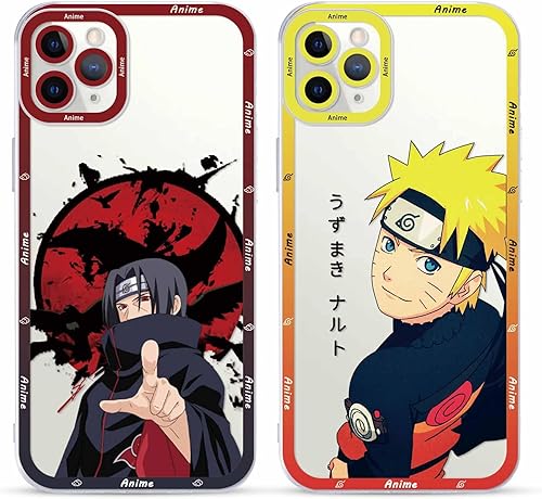 2 fundas transparentes de anime japonés para iPhone 11 Pro Max de 6.5 pulgadas, diseño de bonito patrón de manga, fundas de personajes de cómics de